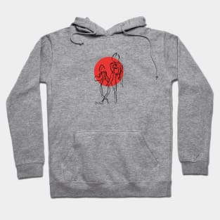 Orchid on red circle Hoodie